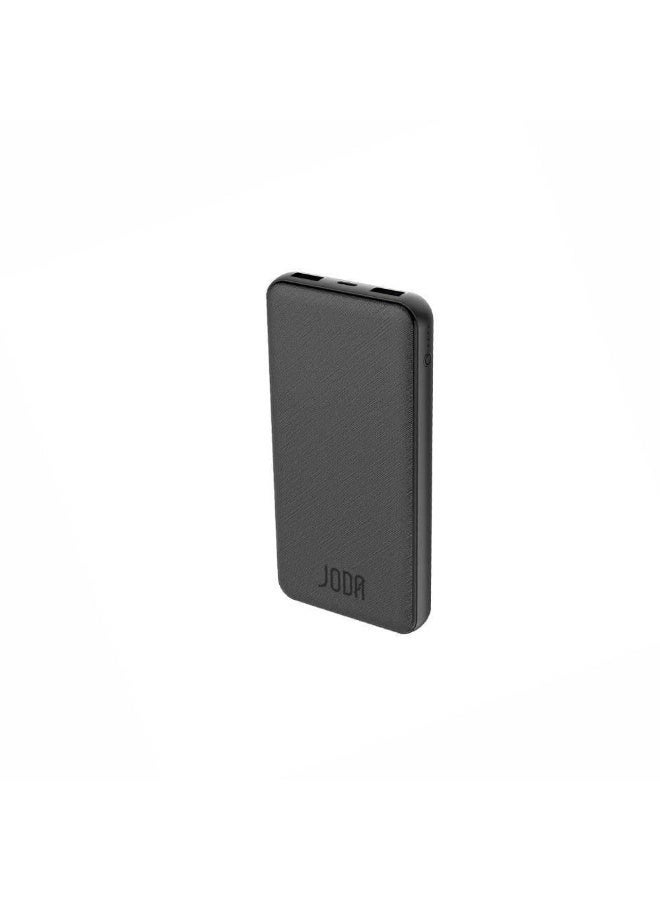 JODA portable battery with a capacity of 10,000 mAh and 22.5W power, featuring a Type-C port and two USB ports - Black - Image 2